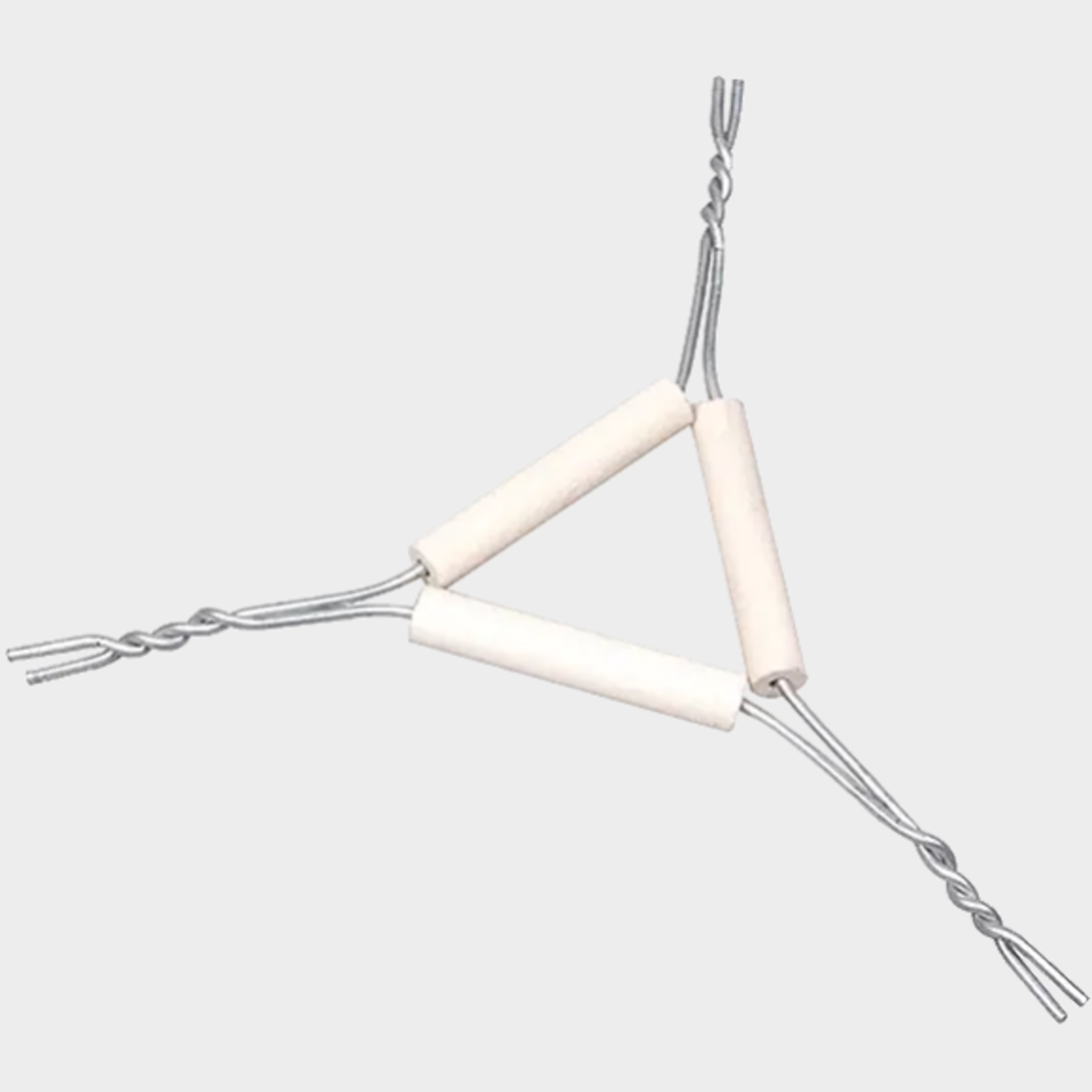 Triangles, Iron Wire (16ga) galv. with plain clay pipe stems