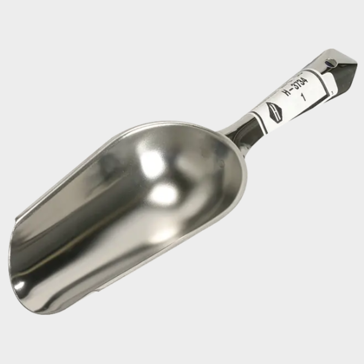 Scoop, Round Nose, Stainless Steel Supports the following standards: ASTM C173, ASTM D4959, ASTM C138, ASTM C172  Scoop, Round Nose, Stainless Steel  Bowl Vol./Water (oz/cu. in.): 3.3 (6.1), Length: 5