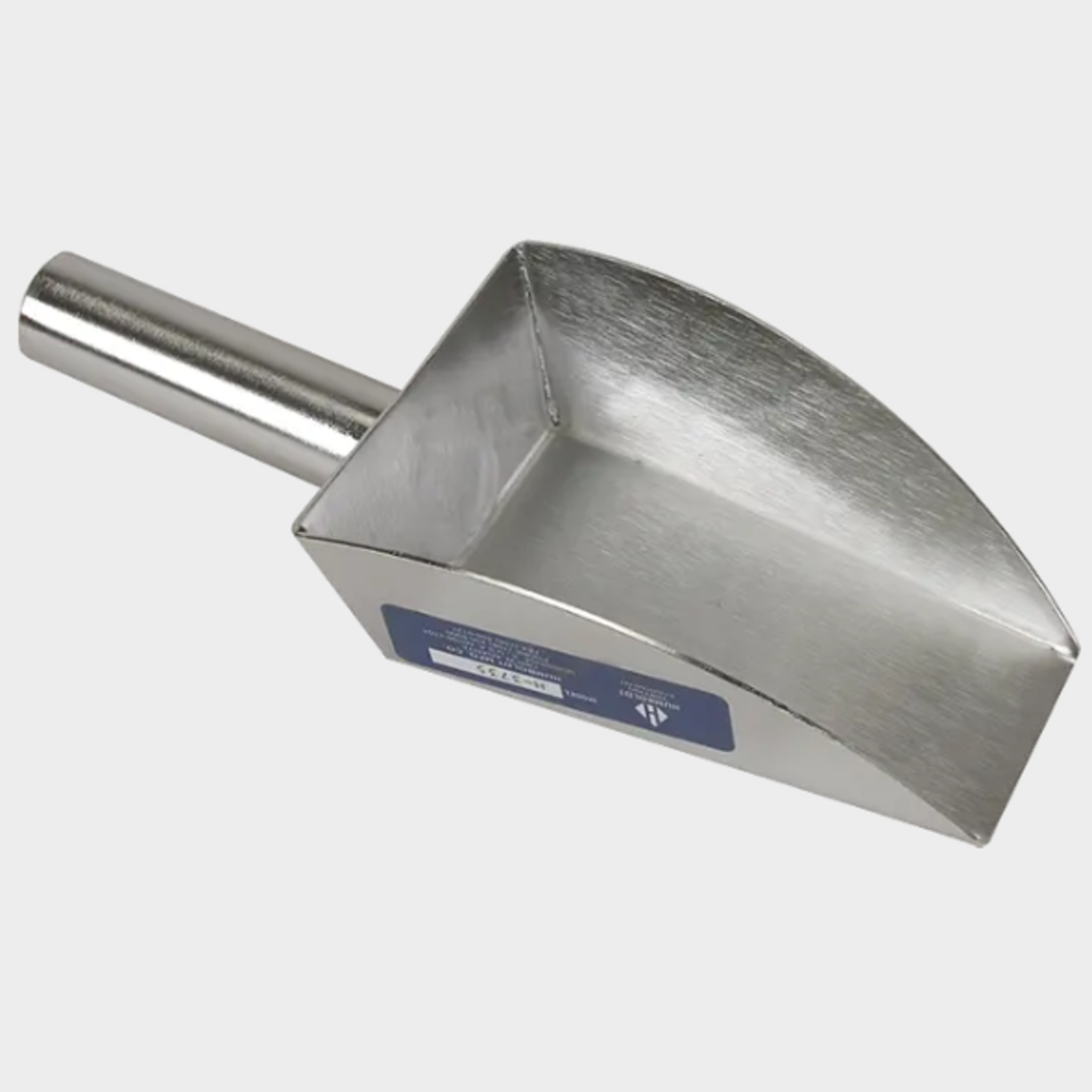 Scoop, Stainless steel, Flat Nose Supports the following standards: ASTM D4914, ASTM C702  Flat Nose, Stainless Steel Scoop—  Bowl Vol./Water (oz/cu. in.): 6.6 (12.2), Length: 5-1/2