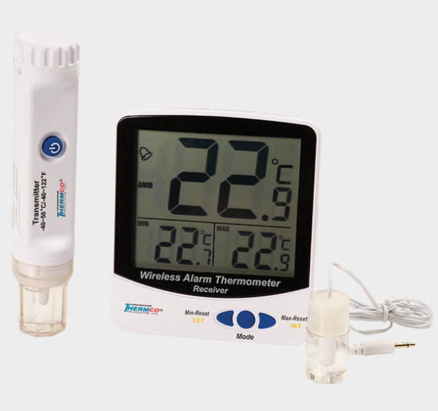 Min/Max Thermometer, Triple Display with Wireless Sensor