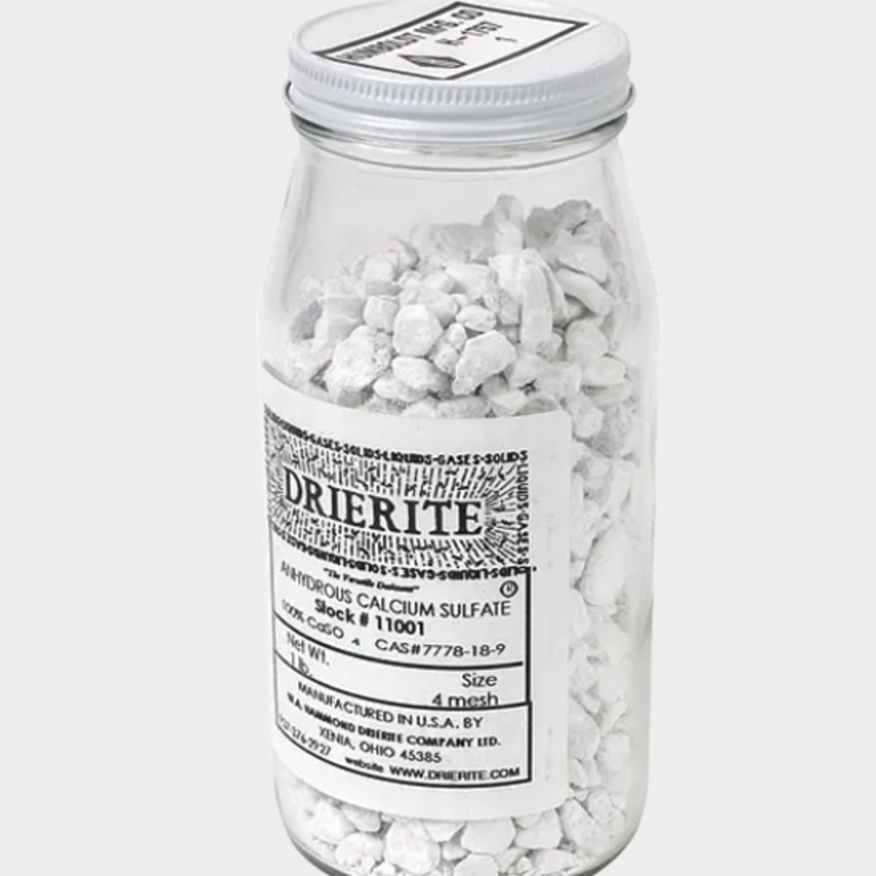 Drierite Desiccant, 8 mesh Replacement desiccant for air drying unit. Protects vacuum pump by removing final traces of moisture.